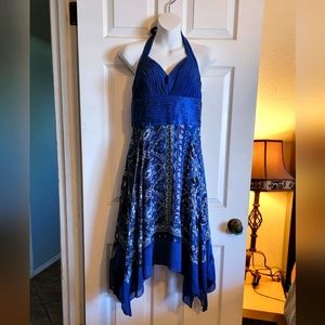Blue cocktail summer dress
